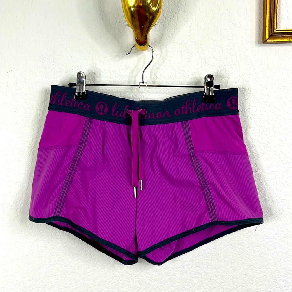 Lululemon Run: The Fastest Short Magenta / Heathered Logo Waistband Liner